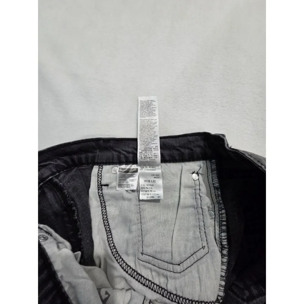 Levis 541 Athletic Taper Jeans Mens 38x32 Washed Black Stretch Denim Pants